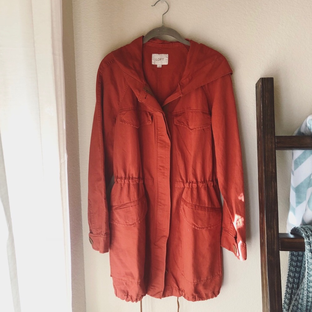 LOFT Burnt Orange Long Utility Anorak